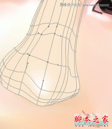 Illustrator网格工具绘制写实美女教程,脚本之家