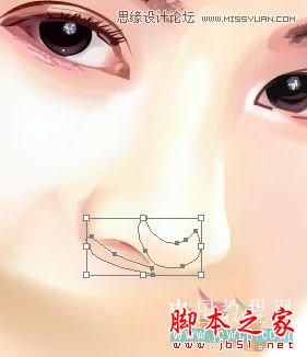 Illustrator网格工具绘制写实美女教程,脚本之家