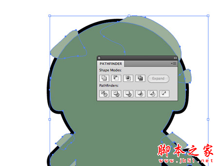 AI绘制卡通士兵图标