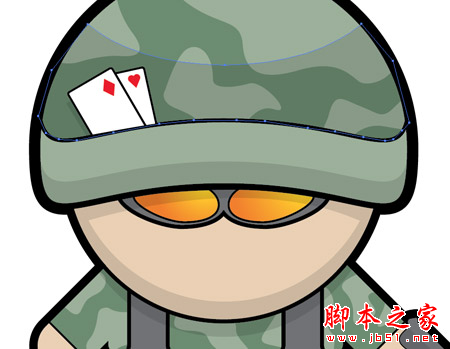 AI绘制卡通士兵图标