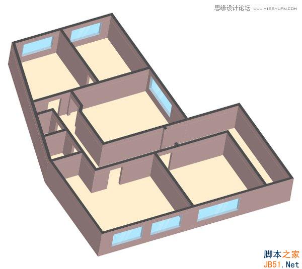 Illustrator创建一个3D楼层户型图教程,PS教程,思缘教程网