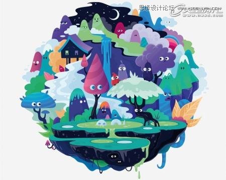 Illustrator绘制卡通风格插画场景,PS教程,思缘教程网