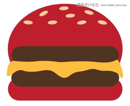 Illustrator(AI)设计时尚简洁风格的巧克力汉堡包图标