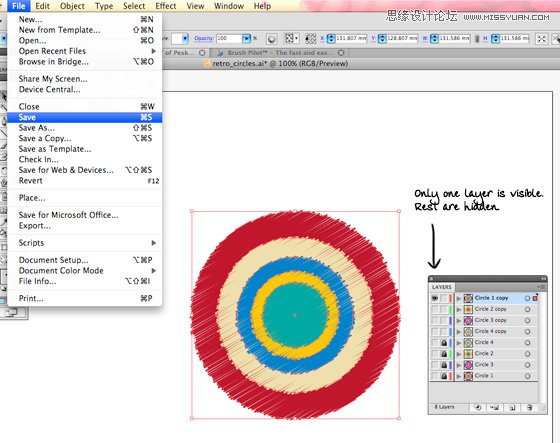 Illustrator绘制漂亮彩色的时尚圆圈
