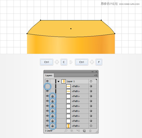 Illustrator利用网格工具设计金黄色的芥末文字效果