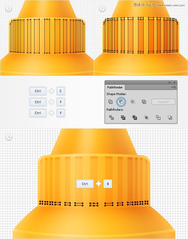 Illustrator利用网格工具设计金黄色的芥末文字效果