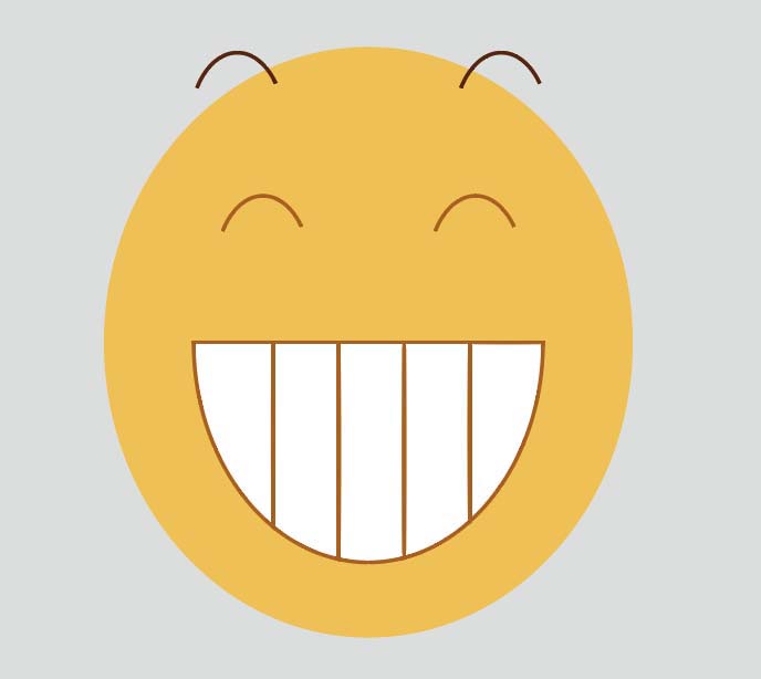 ai怎么绘制一个呲牙的qq表情