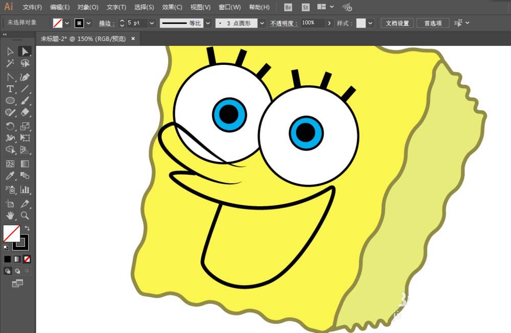ai怎么画海绵宝宝