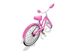 ai怎么手绘卡效果的粉色自行车?