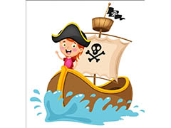 ai怎么设计小小海盗船插画? ai小航海家矢量图的画法