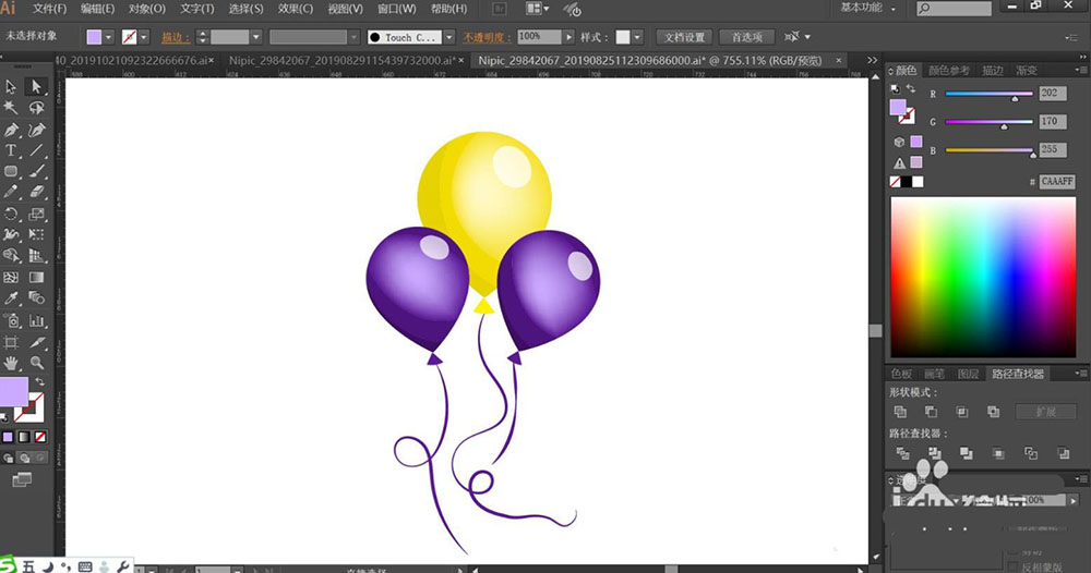 ai怎么手绘水彩效果的气球? ai气球插画的画法(图12)