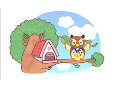 ai怎么手绘树屋猫头鹰插画? ai猫头鹰的家绘制方法