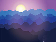 ai怎么使用色块渲染出落日夕阳的矢量插画?
