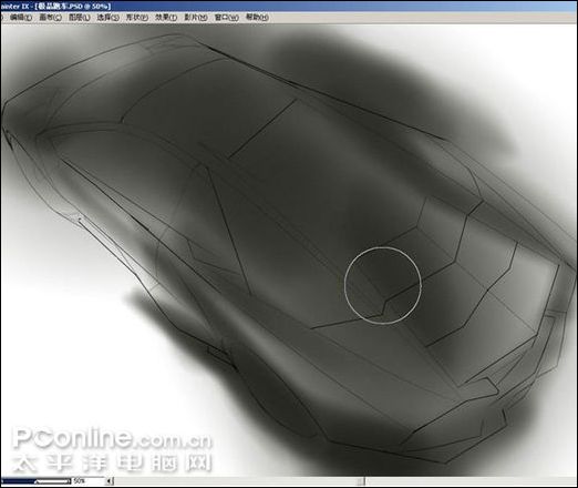 Painter软件和友基PF8060绘制跑车