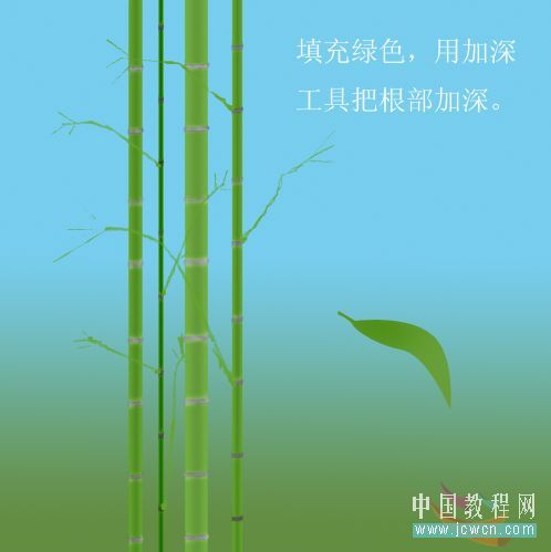 Photoshop绘制山水和翠竹的教程