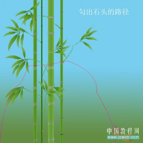 Photoshop绘制山水和翠竹的教程