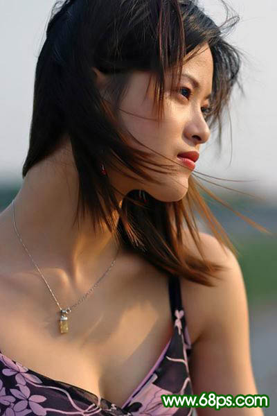 Photoshop教程:美白和修复MM头发