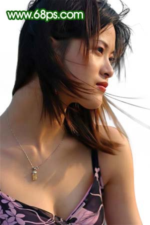 Photoshop教程:美白和修复MM头发