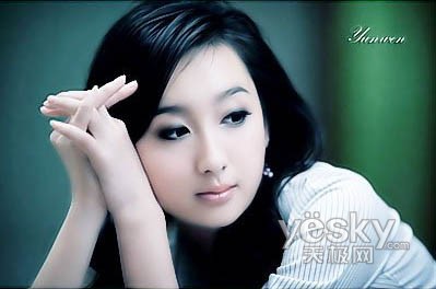 Photoshop 图层叠加调出冷色调美女教程