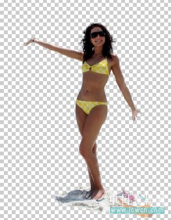 Photoshop给泳装美女穿上漂亮的水裙子