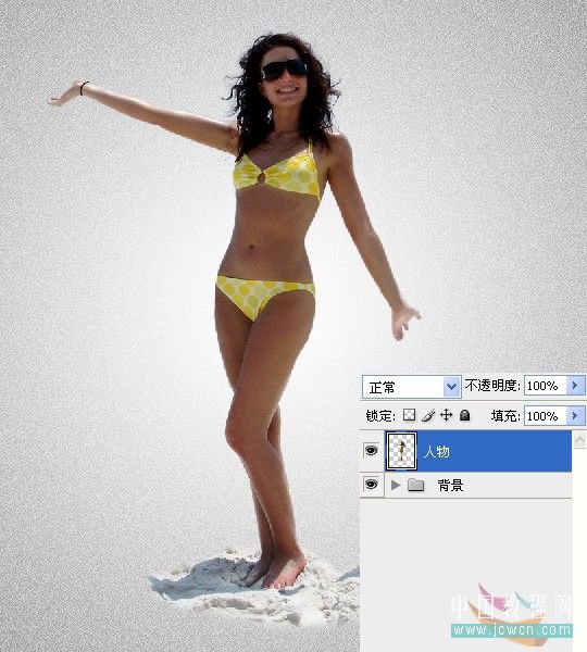 Photoshop给泳装美女穿上漂亮的水裙子