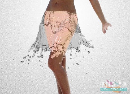 Photoshop给泳装美女穿上漂亮的水裙子