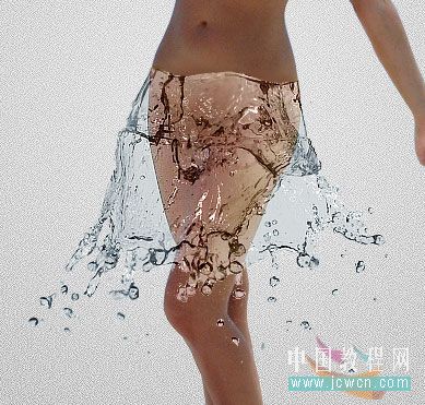 Photoshop给泳装美女穿上漂亮的水裙子