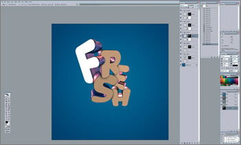 Photoshop扭曲变换制作时尚3D特效字