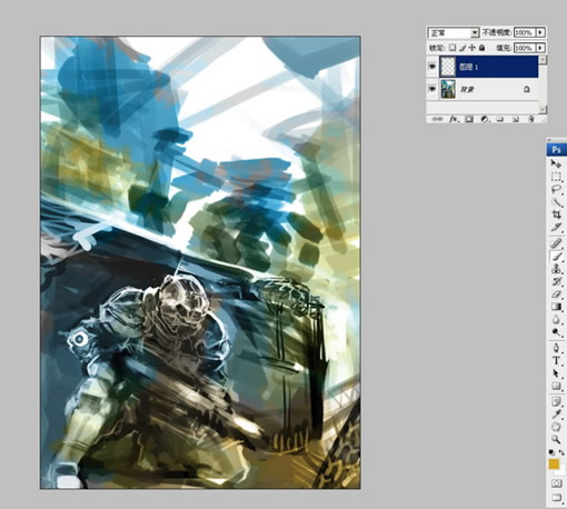 PS CS3与友基绘影ⅡPF1209制作科幻作品