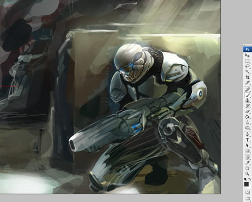 PS CS3与友基绘影ⅡPF1209制作科幻作品