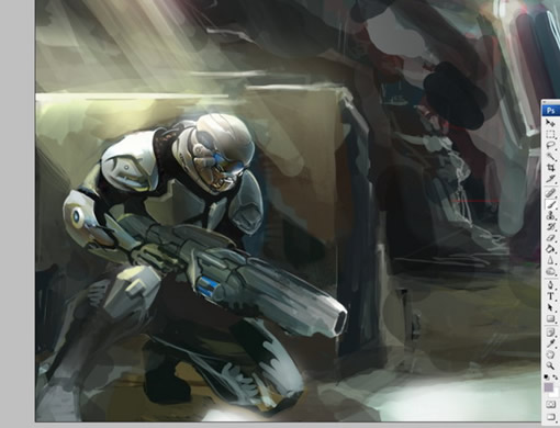 PS CS3与友基绘影ⅡPF1209制作科幻作品