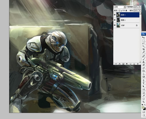 PS CS3与友基绘影ⅡPF1209制作科幻作品