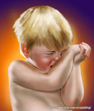 Photoshop鼠绘哭泣的男孩过程