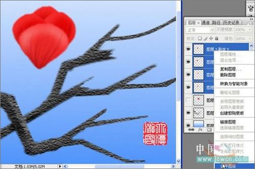 Photoshop教程：鼠绘梅花_脚本之家jb51.net网络转载
