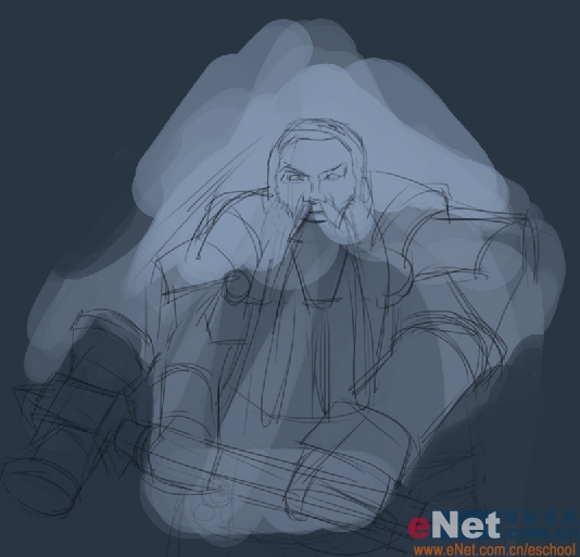 Photoshop绘制勇敢的指环王矮人战士