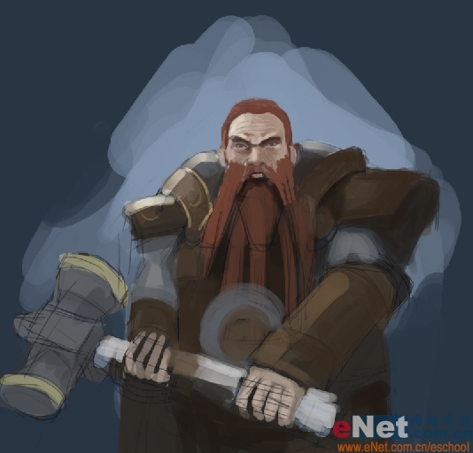 Photoshop绘制勇敢的指环王矮人战士