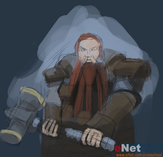 Photoshop绘制勇敢的指环王矮人战士