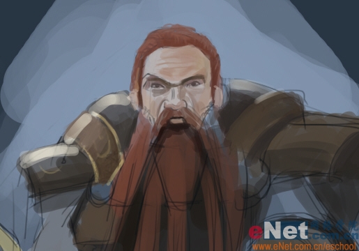 Photoshop绘制勇敢的指环王矮人战士