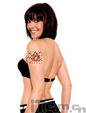 Photoshop教程:简单为MM添加文身