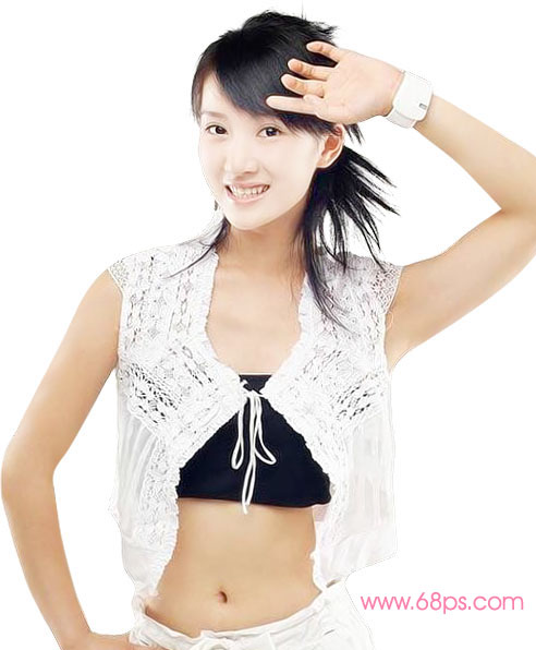 Photoshop处理女生照片为光彩飞扬特效