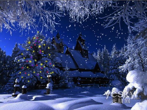 Photoshop将普通图片变漂亮的圣诞夜景