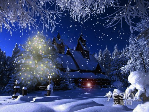 Photoshop将普通图片变漂亮的圣诞夜景