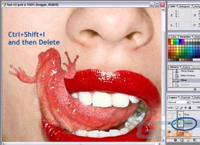 Photoshop制作恐怖另类的舌头