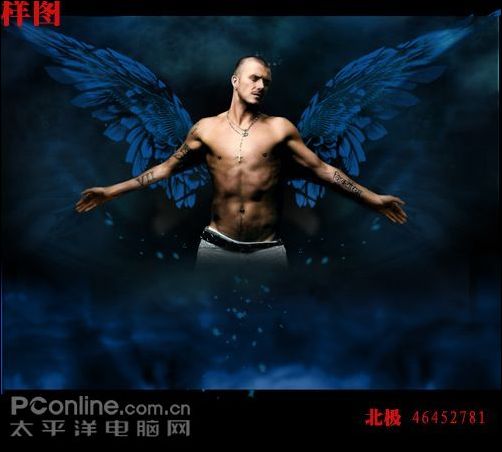 photoshop教程:打造贝克汉姆守护天使_脚本之家jb51.net整理