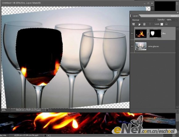 PS照片合成:创意合成杯中世界