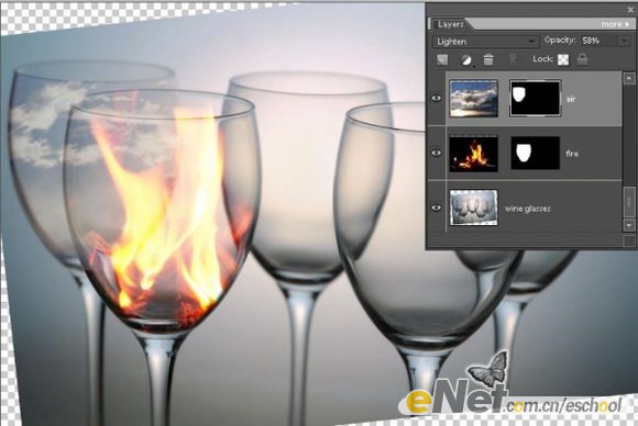 PS照片合成:创意合成杯中世界