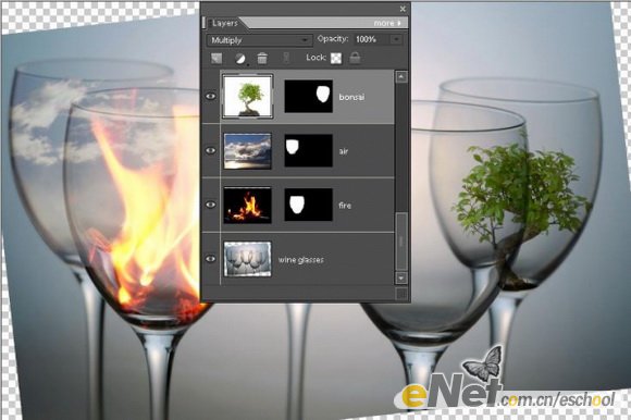 PS照片合成:创意合成杯中世界