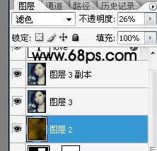 Photoshop照片调色:蓝黄色女孩照片