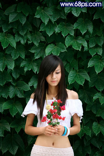 Photoshop女生照片添加彩虹特效