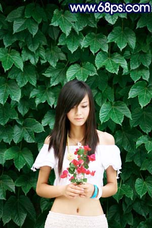 Photoshop女生照片添加彩虹特效